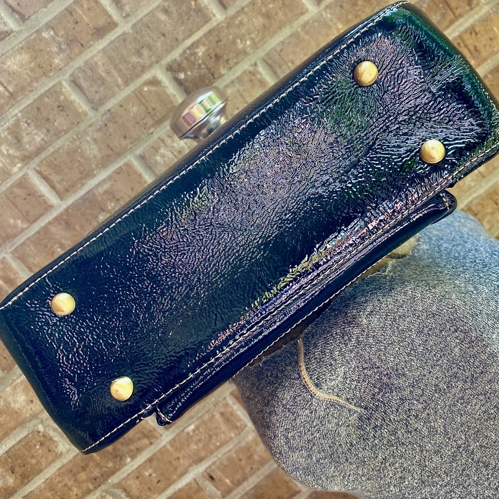 PERLINA Black Patent Leather Handbag EUC - Picture 9 of 9